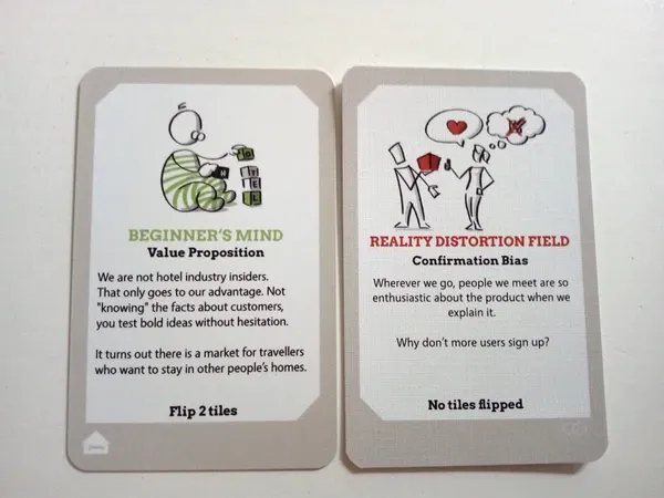 Beginner's Mind and Reality Distortion Field Playing Lean experiment cards