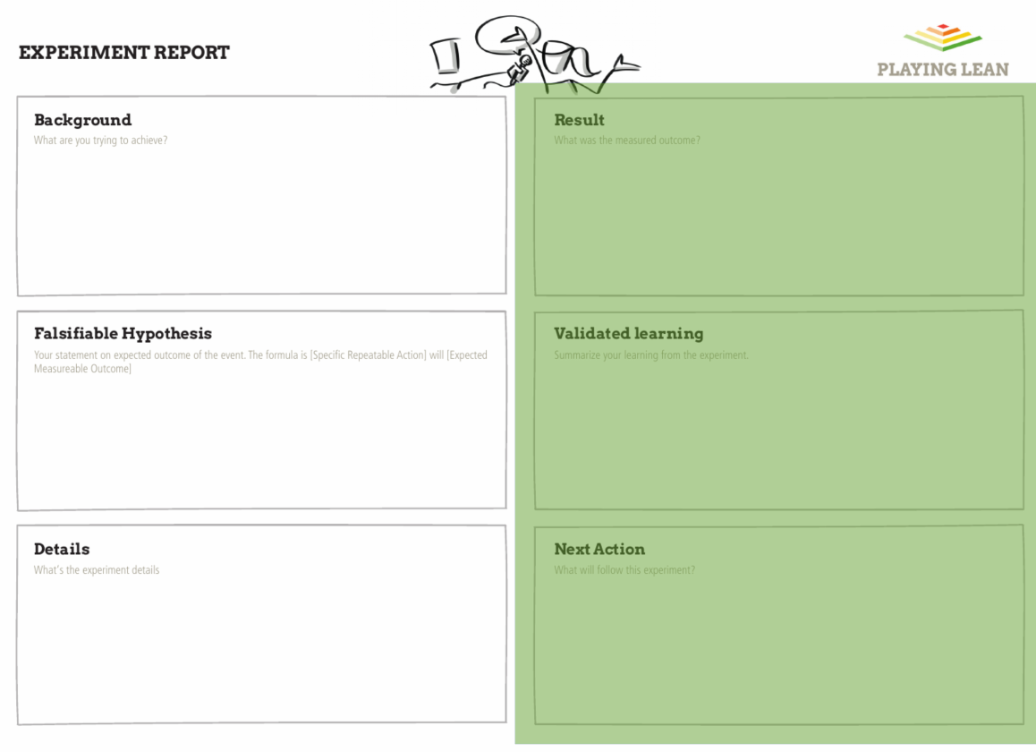 Playing Lean Experiment Report - Capture the learning from the experiment