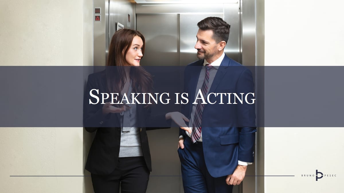 the action of speaking or acting on behalf of someone