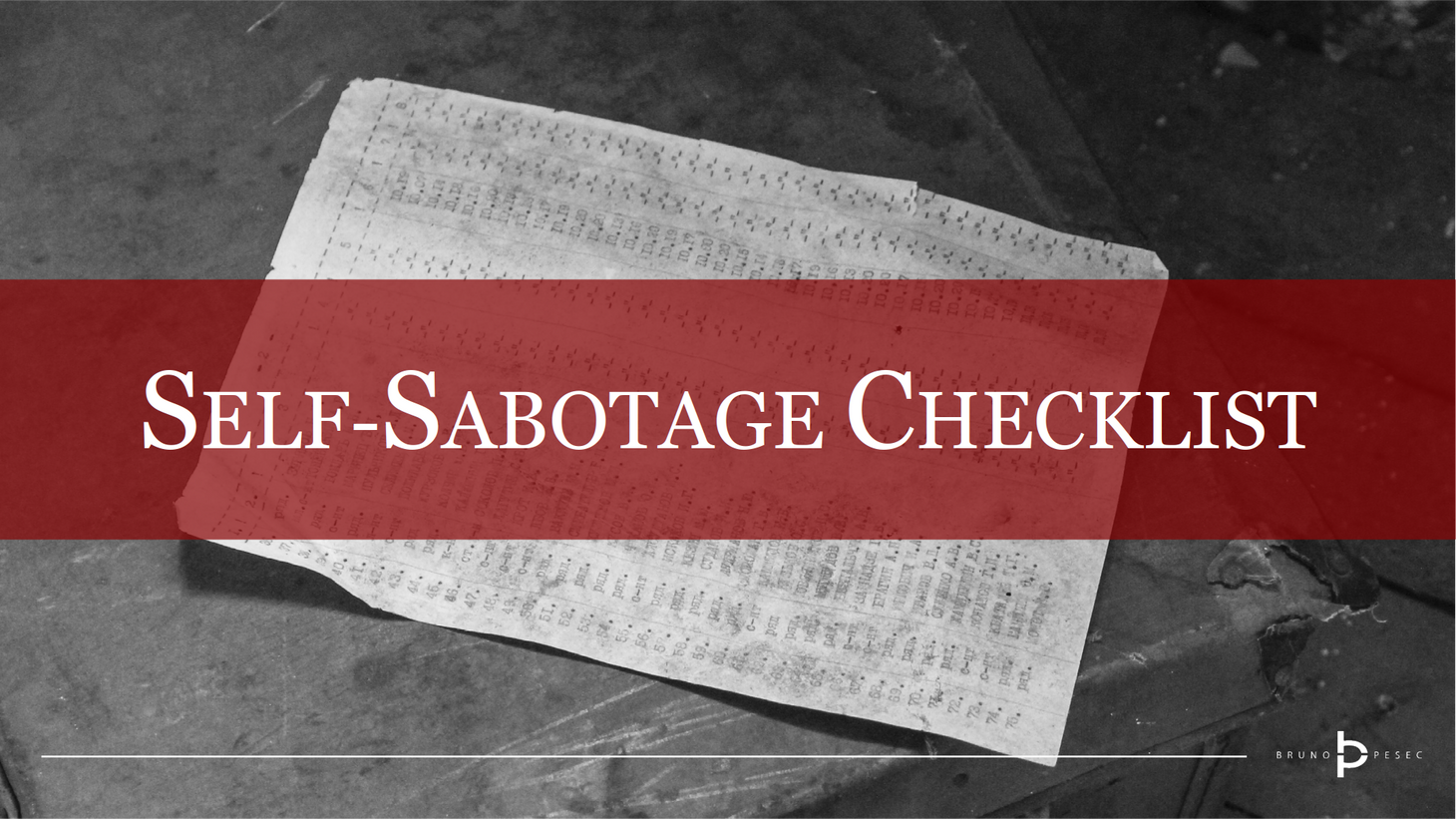 Self-Sabotage Checklist