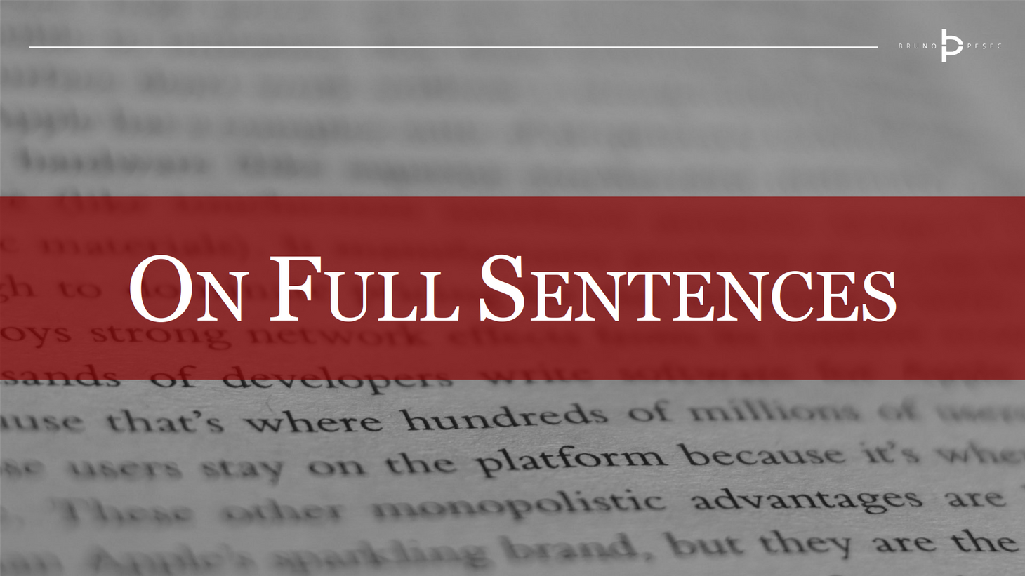 On full sentences