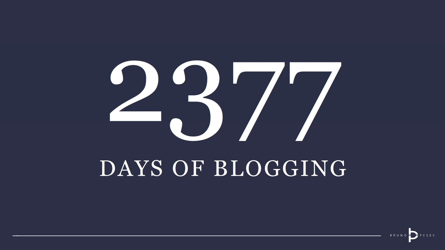 2377 days of blogging