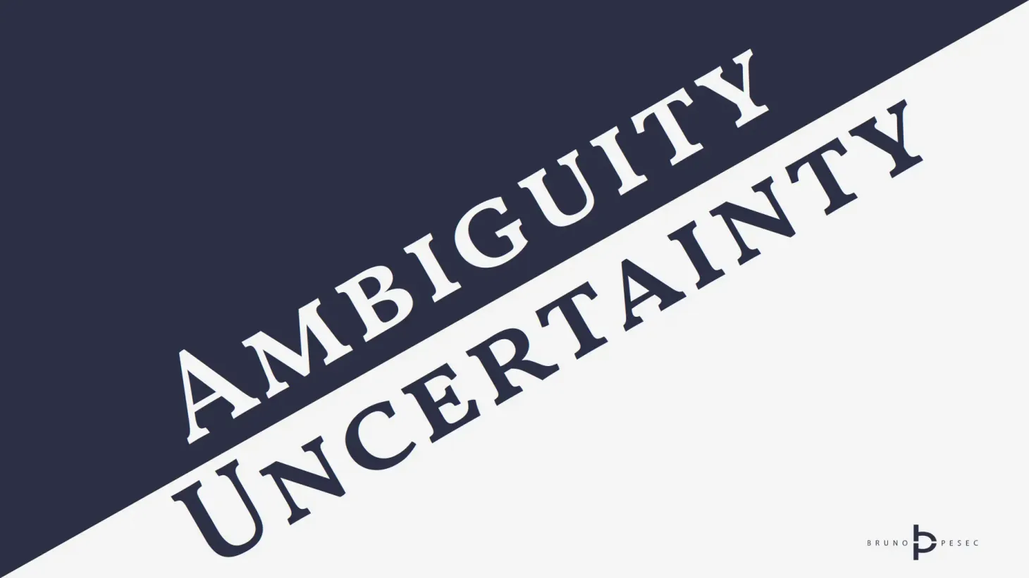 Ambiguity vs uncertainty